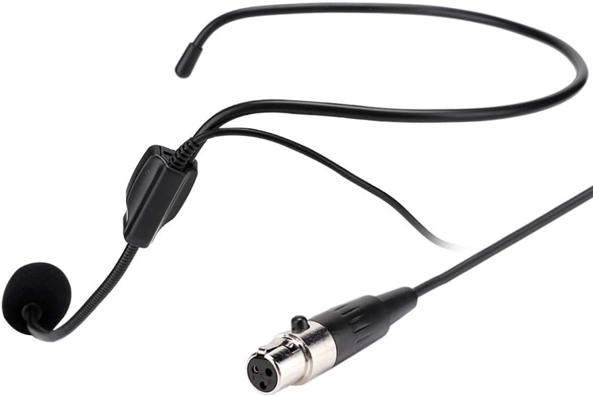 SnelShoppen - 3-pin XLR headset microfoon, mini professionele draadloze microfoon voor sport, optredens, politie, telefonisten, sprekers en meer