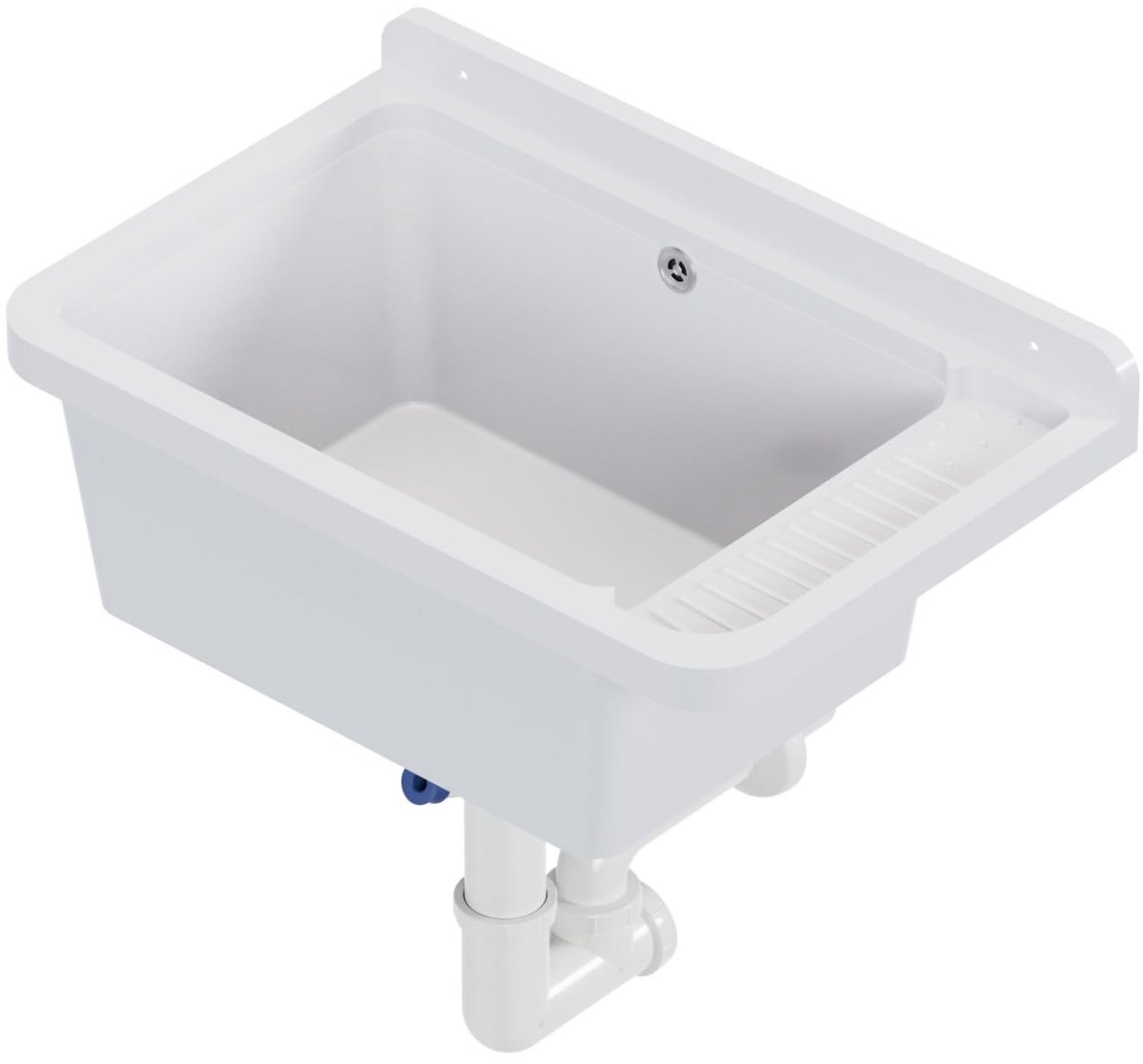 Omgoods - PP-uitstortgootsteen - 50,8 x 33,8 cm, Inclusief Sifon en Montageset