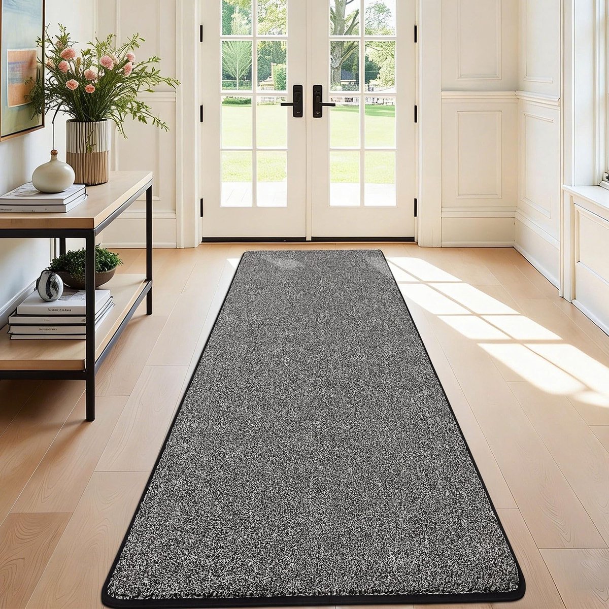 Omgoods - Runner Vloerkleed 80 x 200 cm - Zwart, Antislip en Duurzaam voor Hal en Keuken