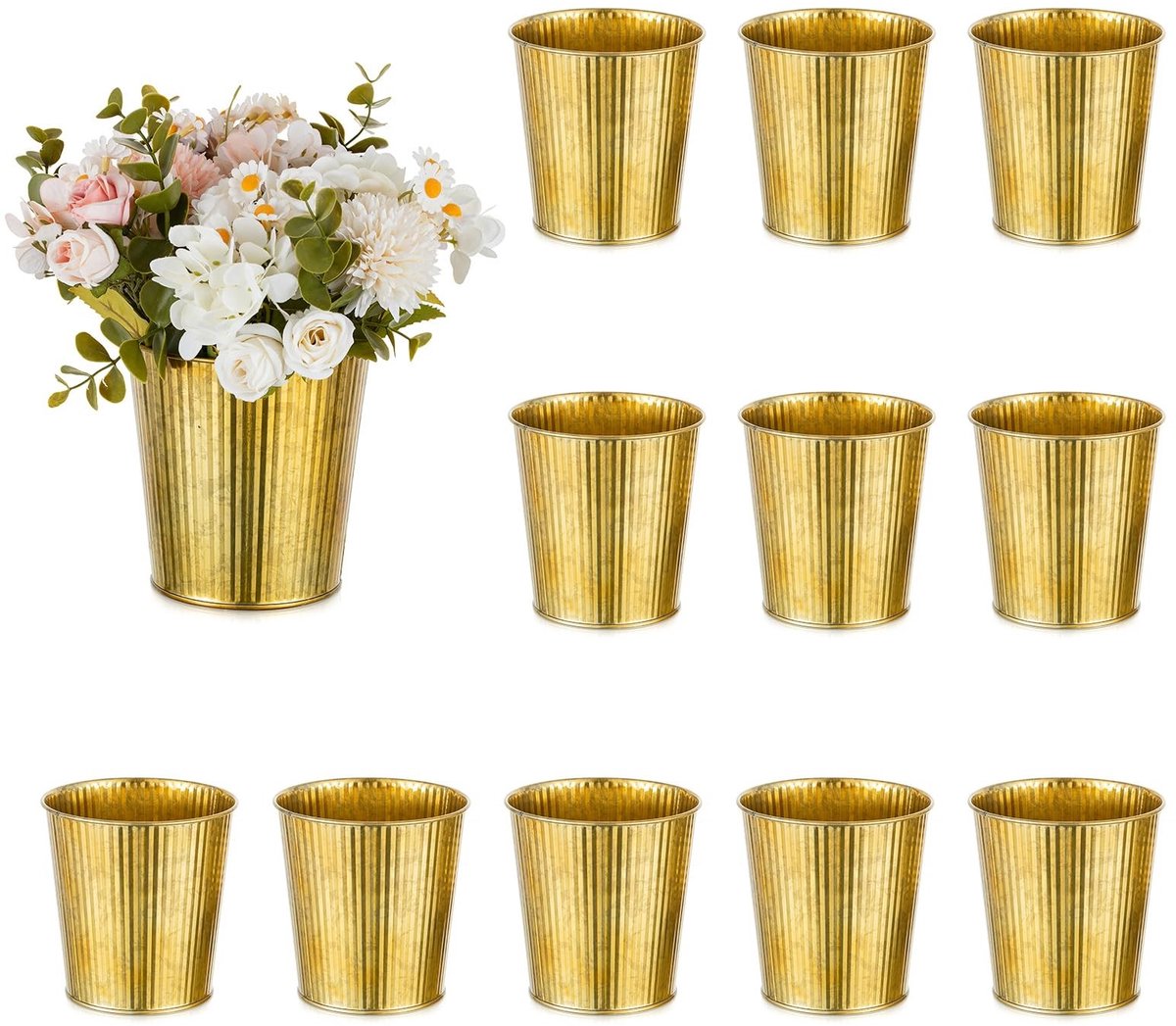 Omgoods - Set van 12 Rustieke Mini Vazen voor Bruiloften en Feestjes