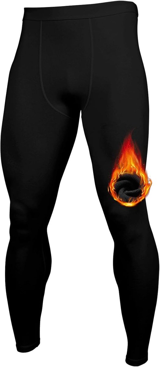 Thermische legging voor heren, fleece gevoerde compressiekousen, warme basislaag, koud weer, hardlopen, thermische broek, sportondergoed, wintertraining, ondergoed, bodems, wandelen, skiën,