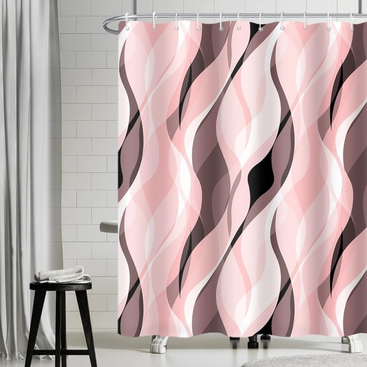 Omgoods - Abstract Geometrisch Douchegordijn 180 x 180 cm