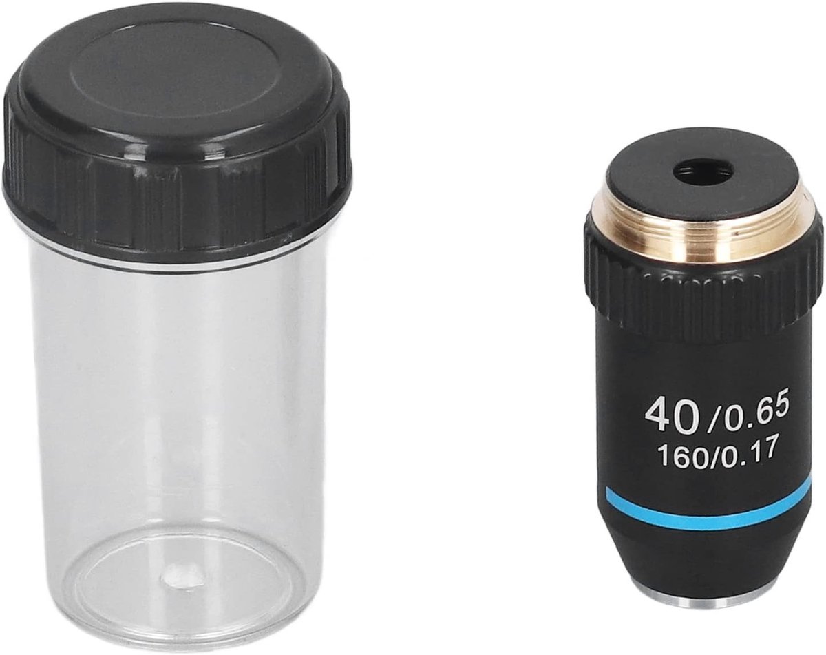 Omgoods- Microscoopobjectief 40X Hoge Vergroting - Achromatisch - Messing - 20,2mm Interface - Microscoop Accessoire - Voor Observatie - Microscooplens