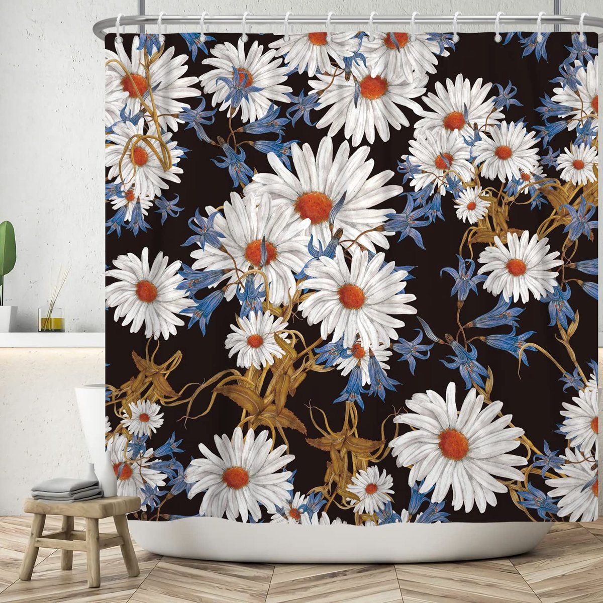 Omgoods - Vintage Watercolor Douchegordijn 180x200cm Retro Bloemen