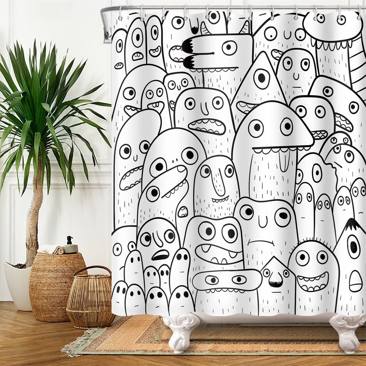 Omgoods - Dierenprint Douchegordijn 180 x 180 cm met Grappige Print