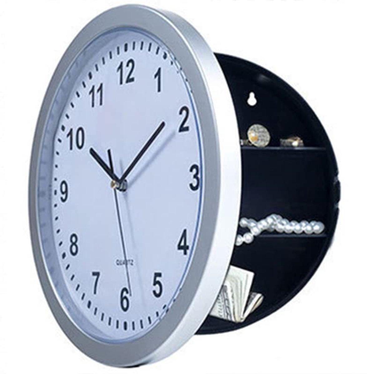 Omgoods - Vintage Wandklok met Verborgen Kluis - Groot Voorraad voor Sieraden en Waardevolle Spullen