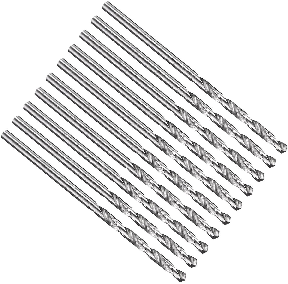 Jobber Boor, 1,8 mm, rechte schacht, snelstaal, M2, 135°, niet gecoat, glanzend, voor roestvrij staal, halfhard metaal, 10 stuks