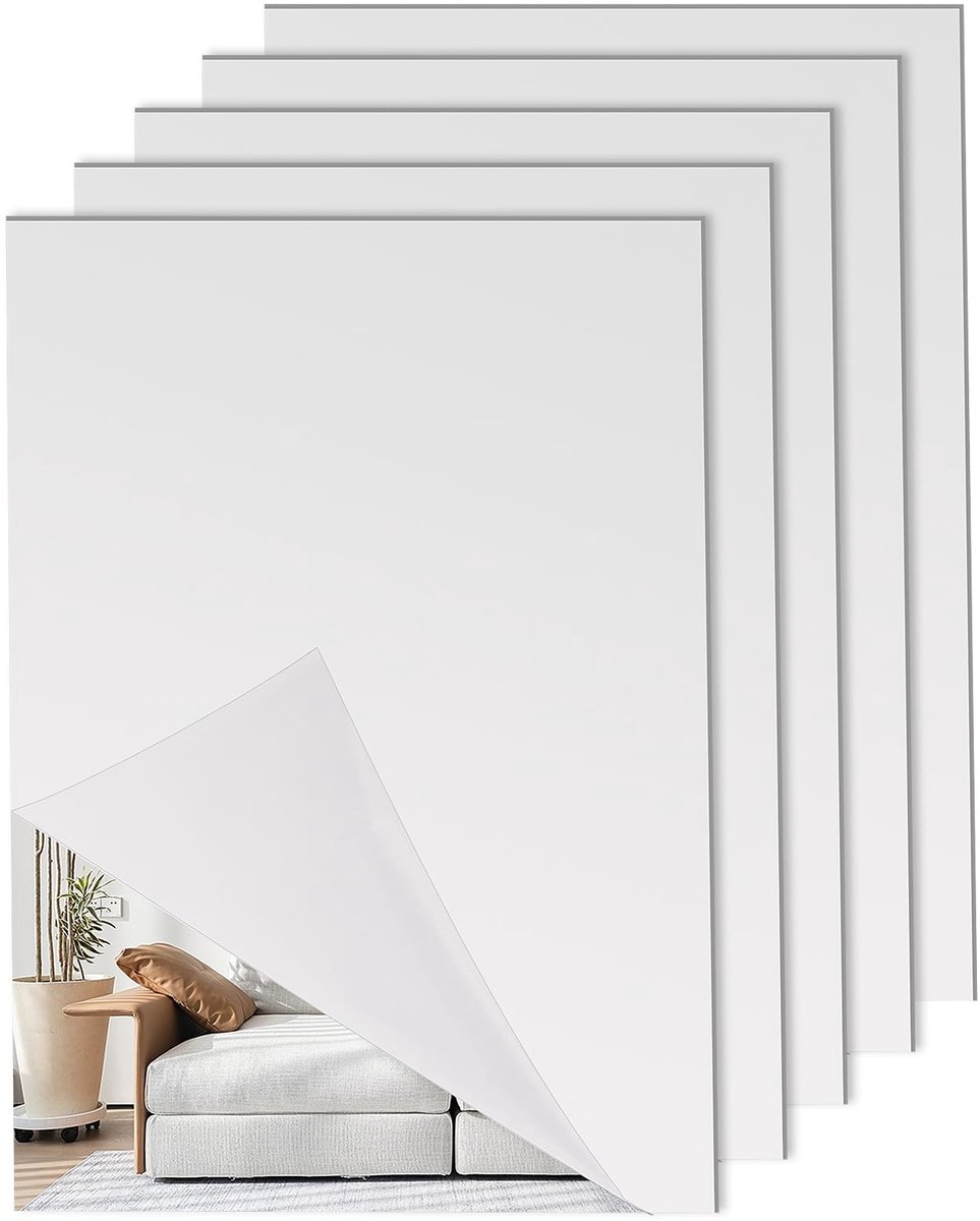 Omgoods - 5 Pack Zelfklevende Spiegel - 40 x 30 cm Acryl Wanddecoratie