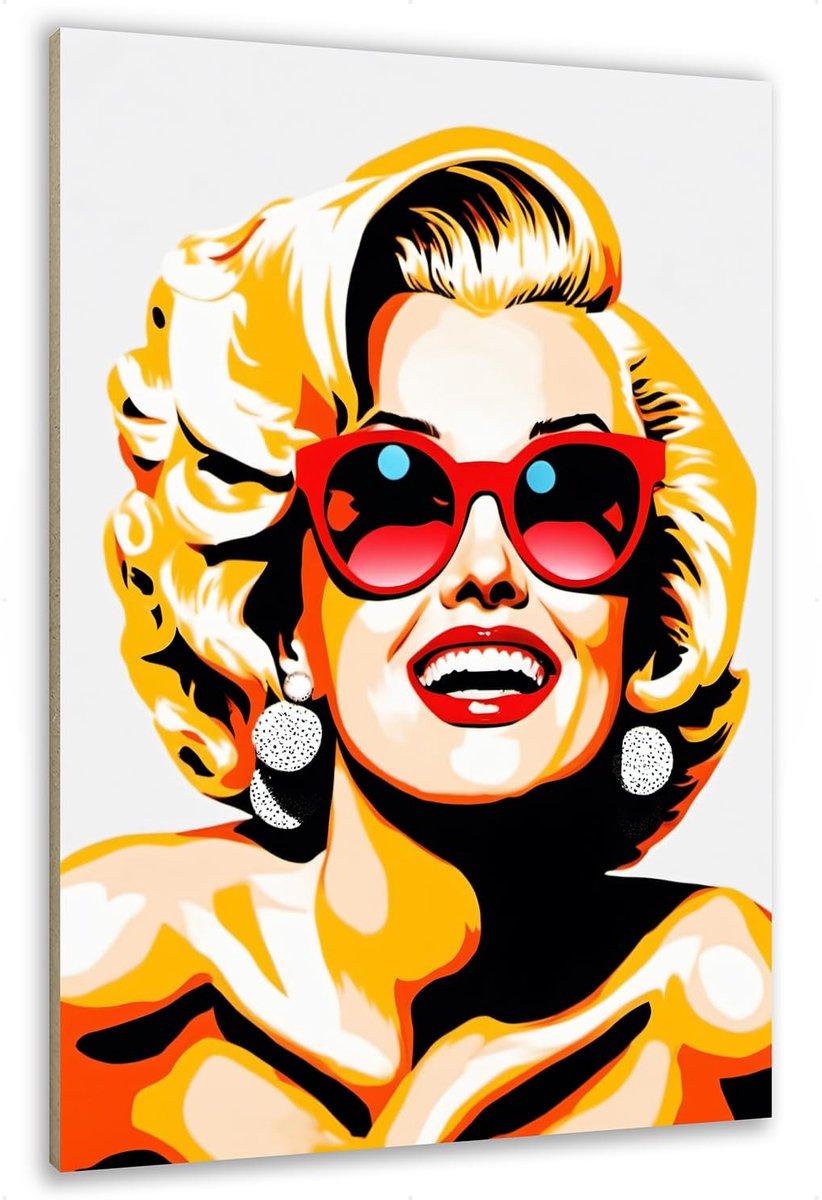Omgoods - Houten Schilderij Hollywood Star - 18x25 cm