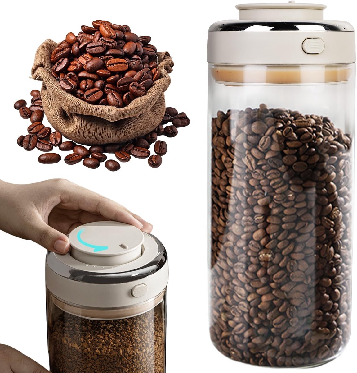 Omgoods - Airtight Coffee Can 1700ml met Afvoerventiel