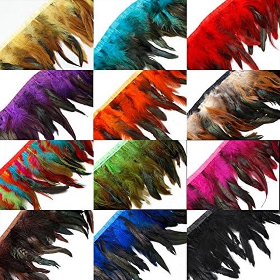 Hanenveren franje, 13-18 cm breed, verkocht in een verpakking van 4,6 m — afbeelding 2