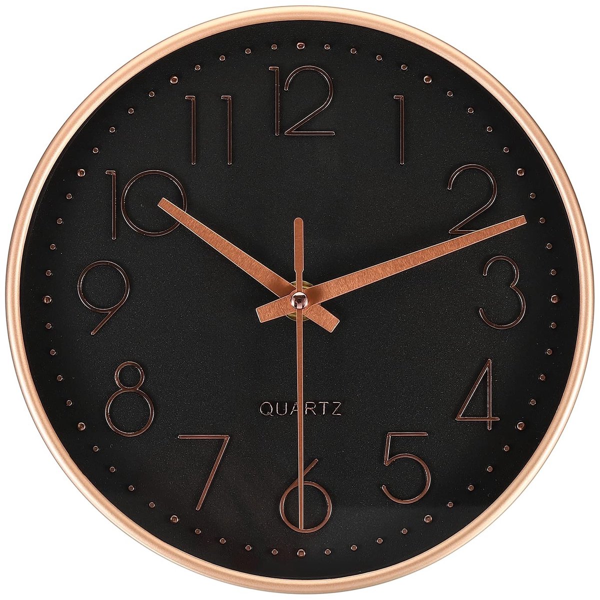 Omgoods - 20 cm Wandklok - Zwart Gouden Stil, Decoratief en Functioneel