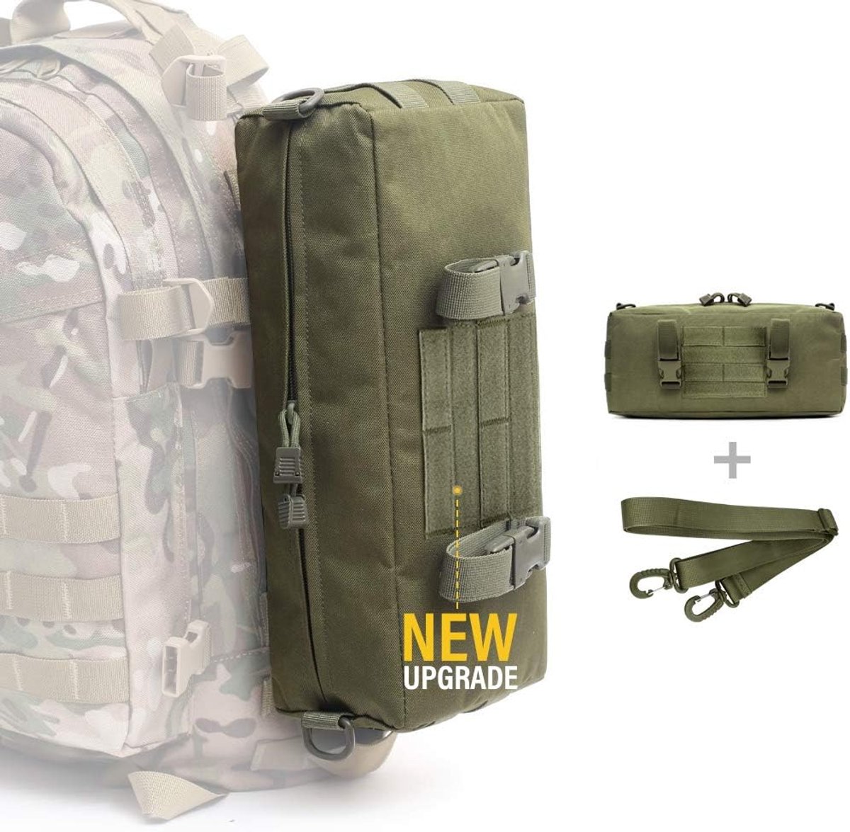 Tactische Increment Molle Pouch, Vertical EDC Utility Pouches Sling Bag Military Multi-Purpose Grote Capaciteit met Schouderriem Modulair Ontwerp