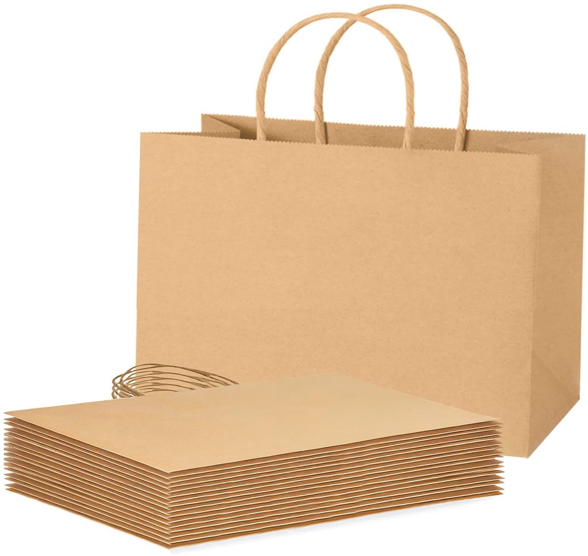 Omgoods - 20 Stuks Kleine Bruine Papieren Tassen met Handvatten - Biologisch Afbreekbaar en Gerecycled