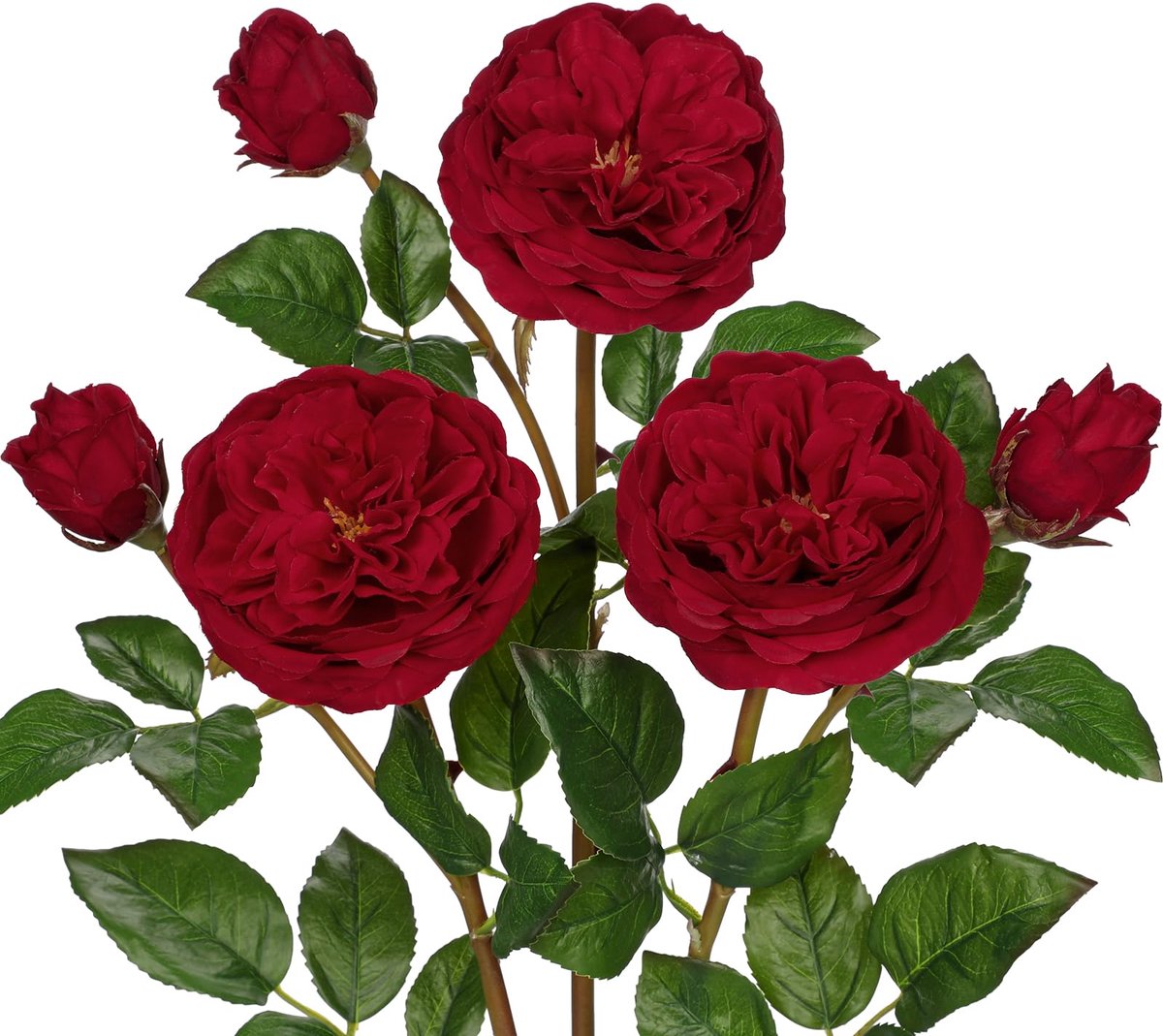 Omgoods - Set van 3 Kunstrozen - 60 cm Rode Kunstbloemen voor Decoratie en Knutselen