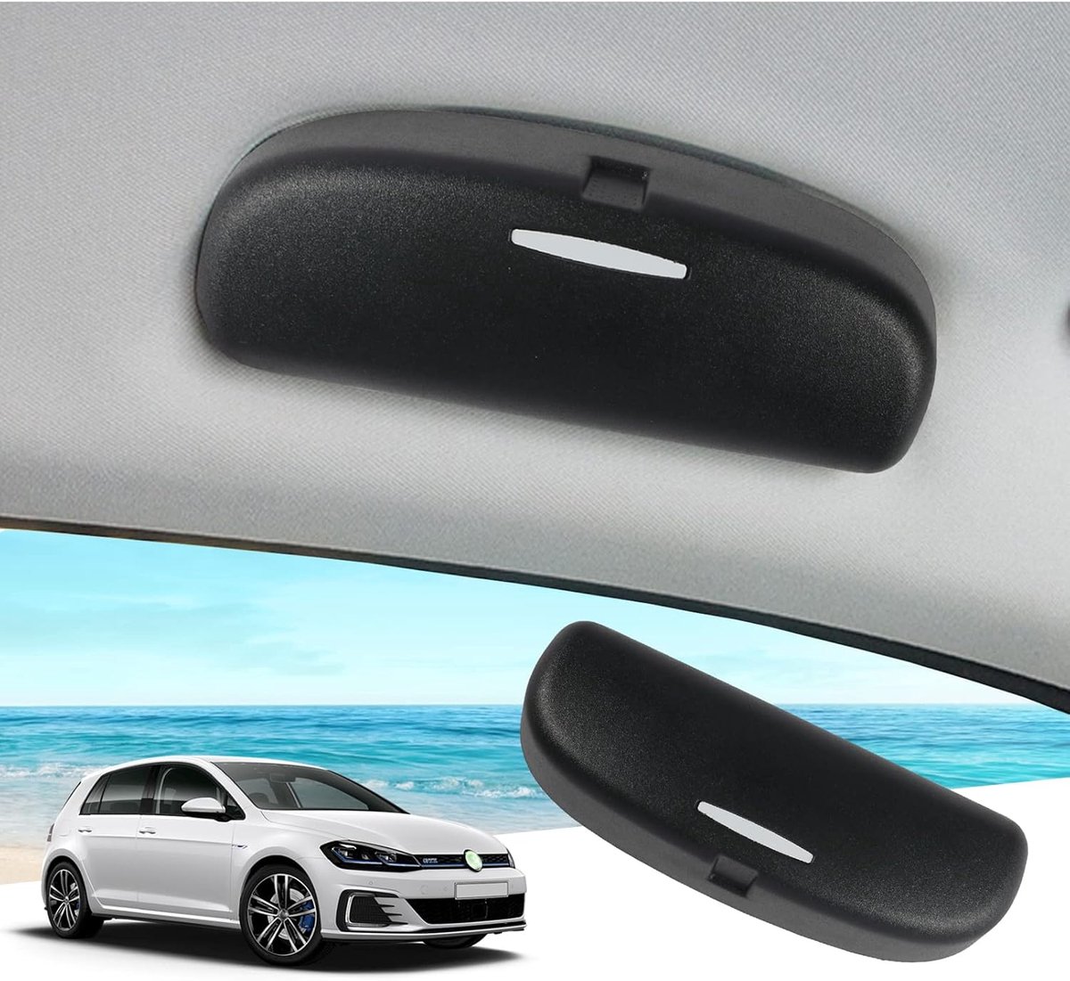 Brilhouder Brillenkoker voor Golf 7/Tigua-n/Passa-t B8 Variant/Touran/AR-teon/Atlas, zonnebrilhouder Brillenkoker Auto Interieur Opbergdoos Organizer (zwart)