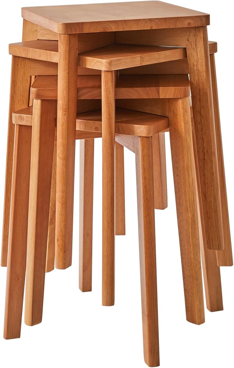4-er set Eetkamer stoel, houten stapelstoel met glijvast mat, stapelstoel voor klaskamers, uw keuken, uw eten- of thuispub-ruimte Kirsenhout RF-1502-4