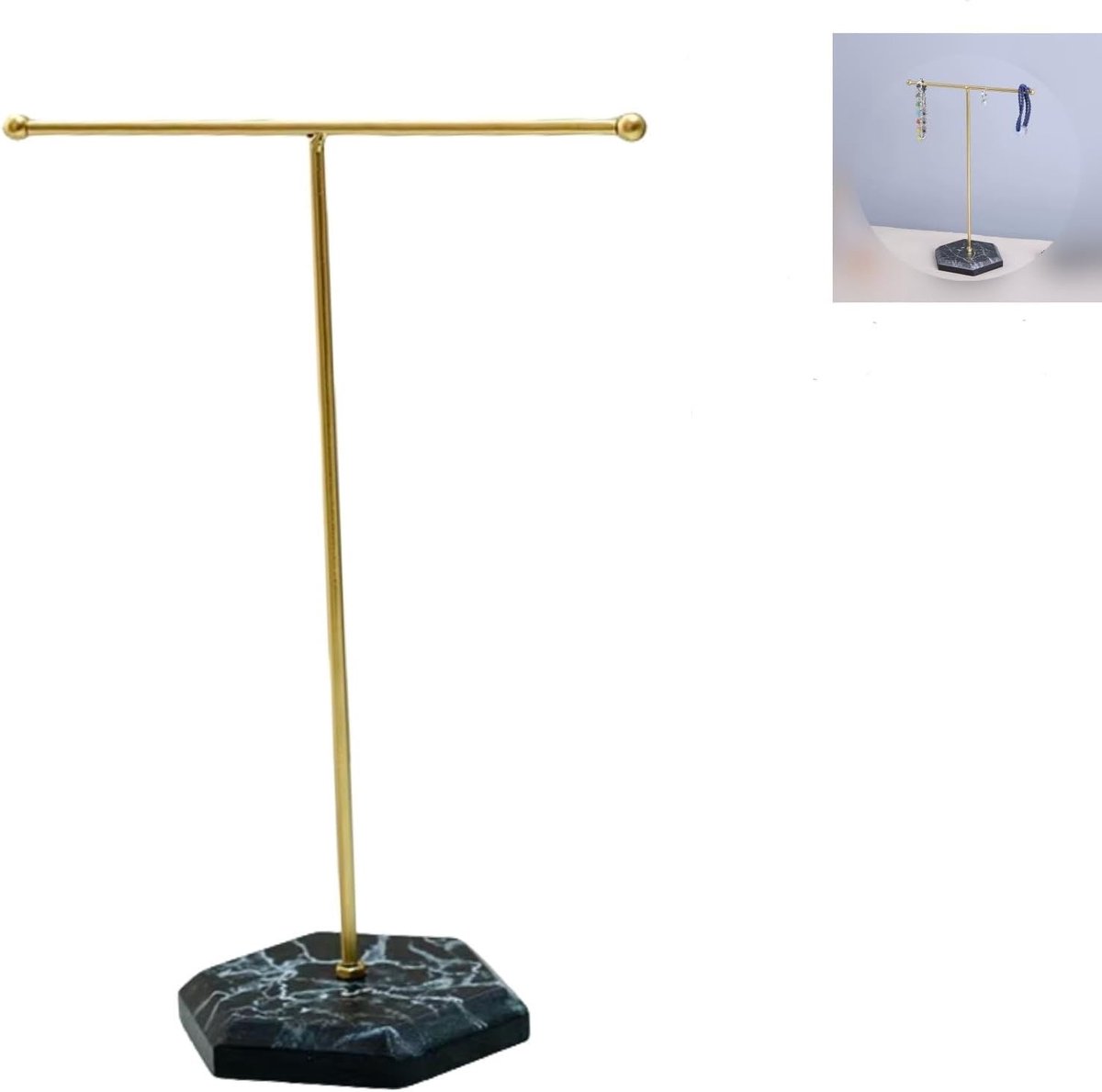 Sieradenhouder met T-Bar voor het opbergen van oorbellen, kettingen en ringen - Organiser voor juwelen en accessoires