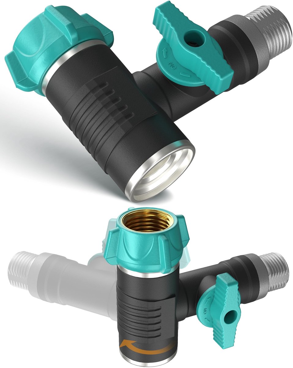 Omgoods - 1-Weg Waterverdeler met 360° Draaibare Aansluiting