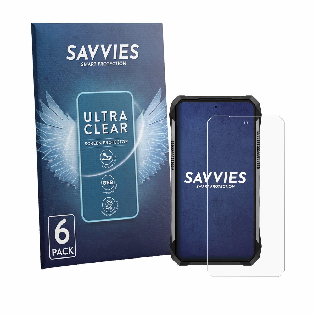Savvies - Screenprotector voor Unihertz 8849 Tank 5 - Folie Beschermfolie transparant 6 Stuks