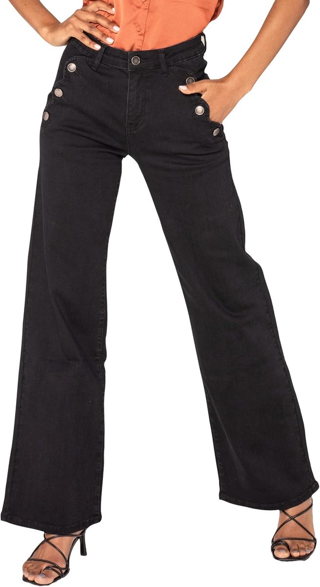 Jeans, flared bootcut, hoge taille