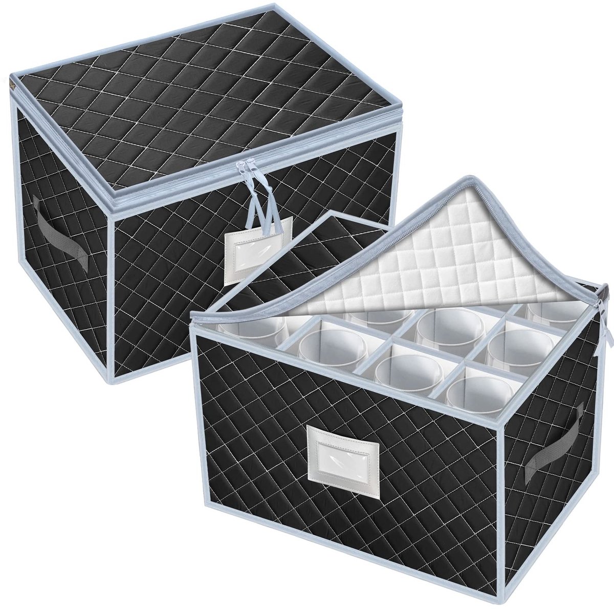 Omgoods - Wijnglas Opbergdoos - 2 Stuks met Bescherming en Handvat