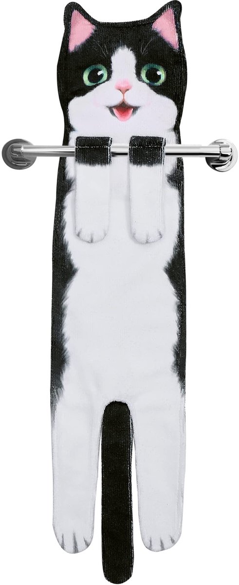Omgoods - Funny Cat Handdoeken - Schattige Decoratieve Keuken- en Badhanddoeken