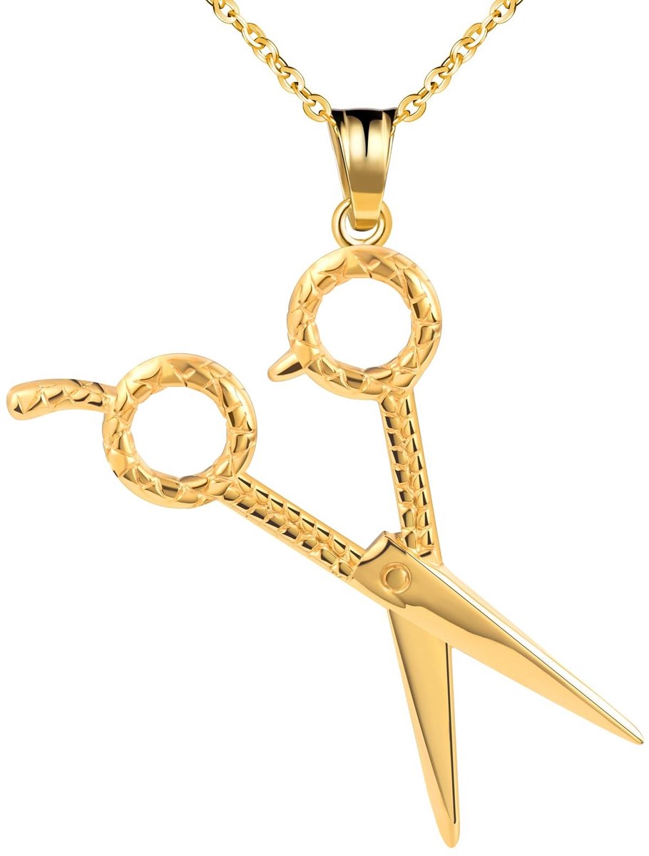 Omgoods - Creatieve Herenketting van Roestvrij Staal met Hangende Schaar