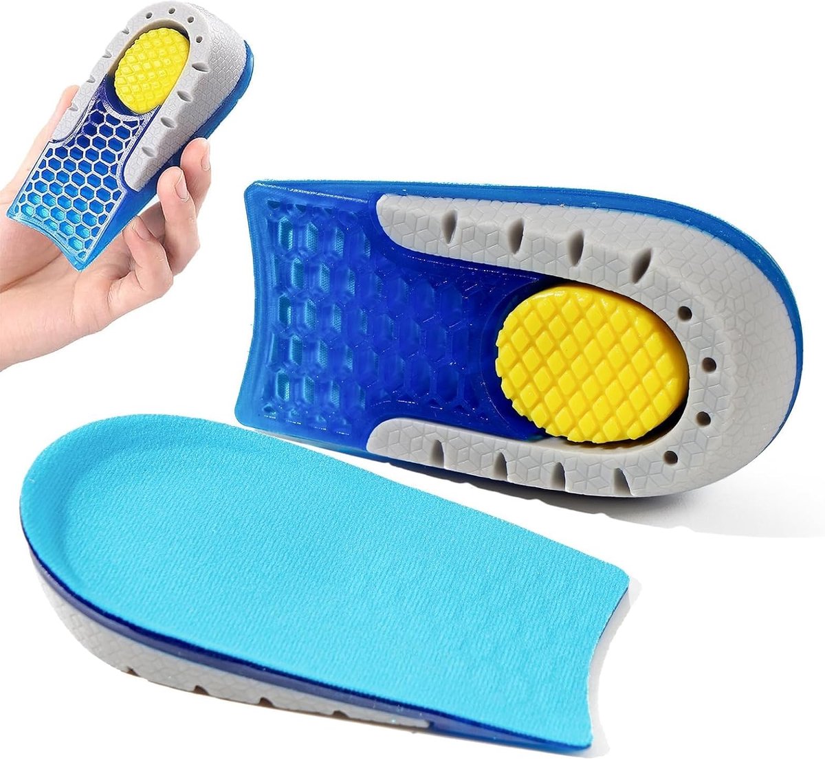 1 paar gel-schoeninlegzolen, verhoging, hielverhoging, schokdemping en hoogtevergroting, verlichten hielpijn voor mannen en vrouwen (2,5 cm)