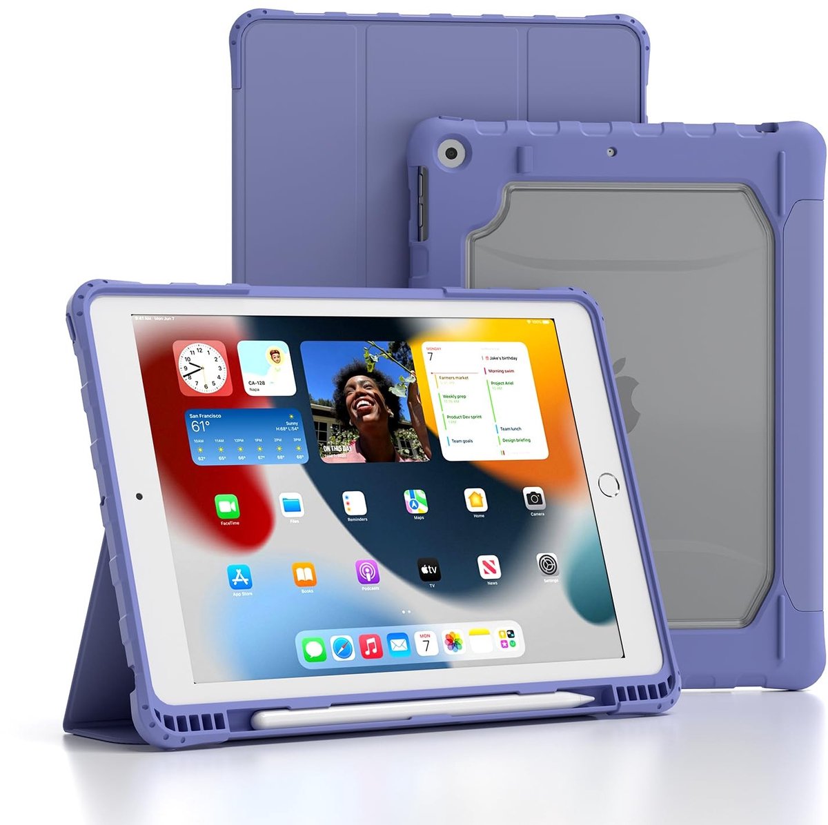 Omgoods - Auto Wake/Sleep Hoes voor 10.2" iPad 9/8/7 - Schokbestendige Transparante Rugcover