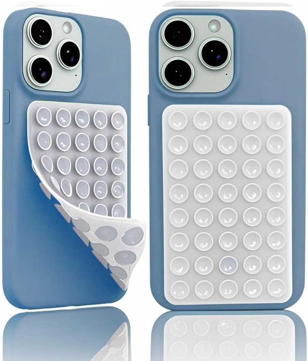 Siliconen zuignaphouder, dubbelzijdige universele telefoonhouder, sterke hechting, voor iPhone en Android, eenvoudig te verwijderen, witte smartphonehouder