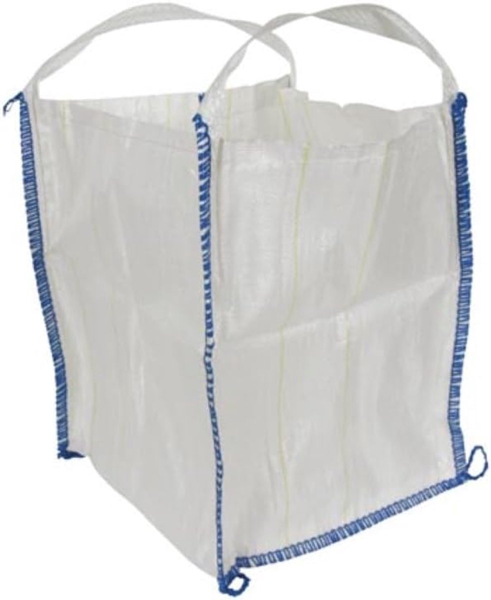 Big bag 55 liter, 55 kg, 40 x 40 x 45 cm, 2 handgrepen, bouwafvalzak voor puin zand grind tuinafval, polypropyleen 110 g/m²