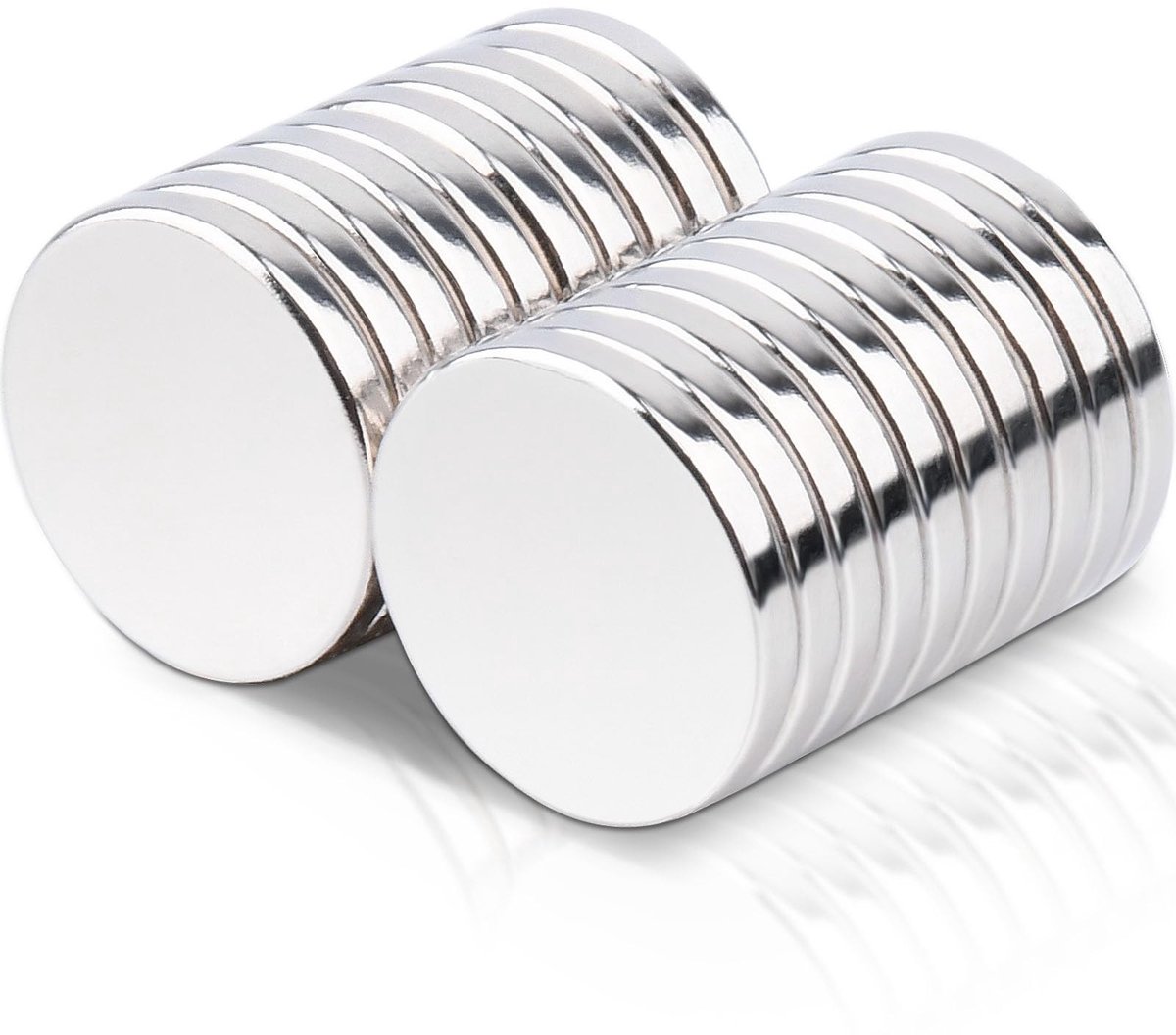 Omgoods- Neodymium-magneten 20 stuks - Extra sterk - Magneten voor koelkast - Magneten voor whiteboard - Magneten voor magneetbord - Rond 15 x 2 mm