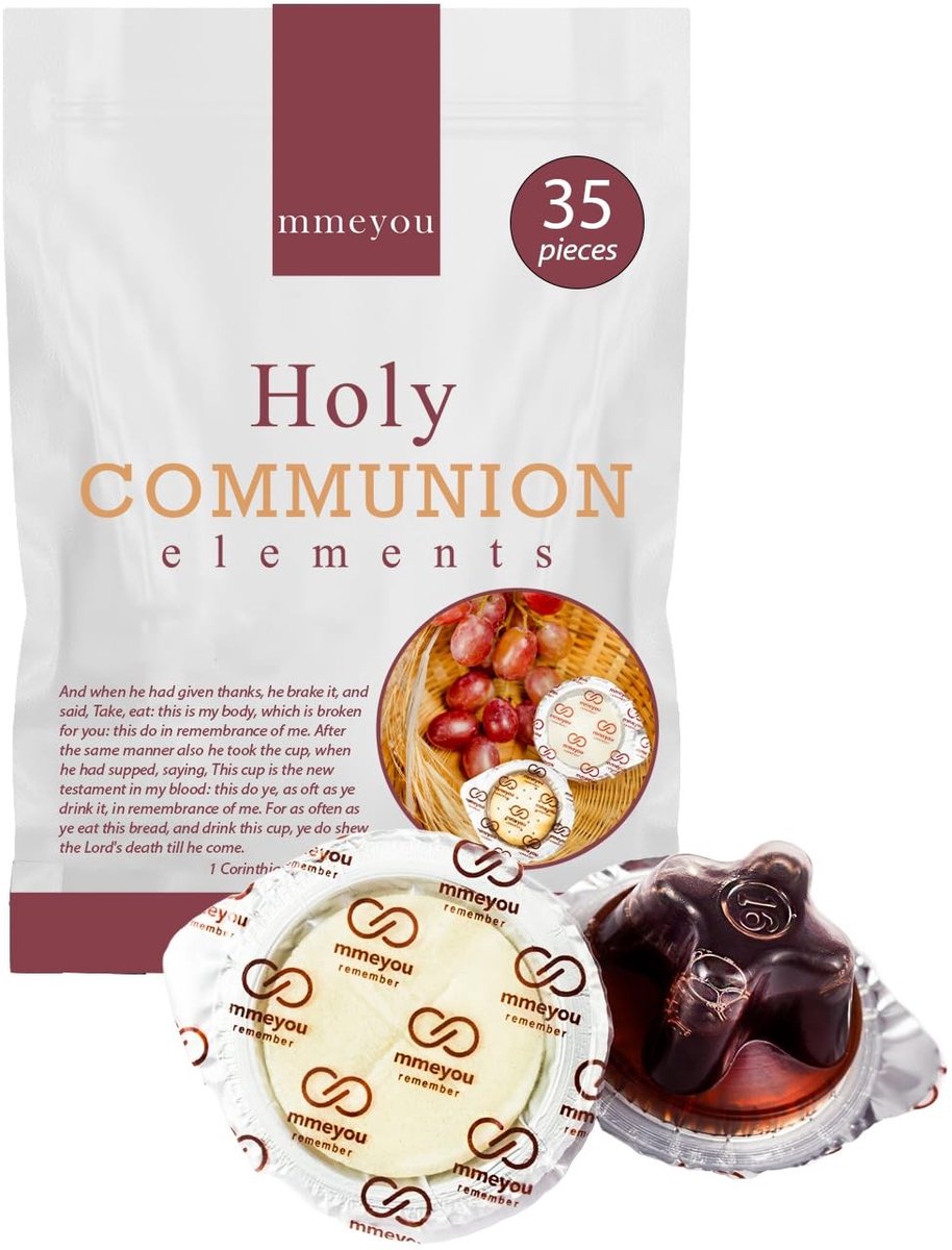 Omgoods - Mmeyou Heilige Communie Wafels - 100 Voorverpakte Cups met Rode Druivensap