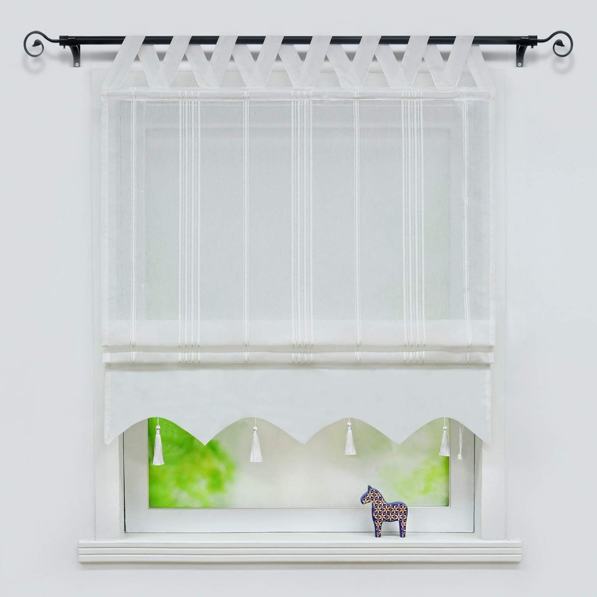 Omgoods - Catrin V-loops Roman Blinds - Semi-Sheer 80x140 cm Wit