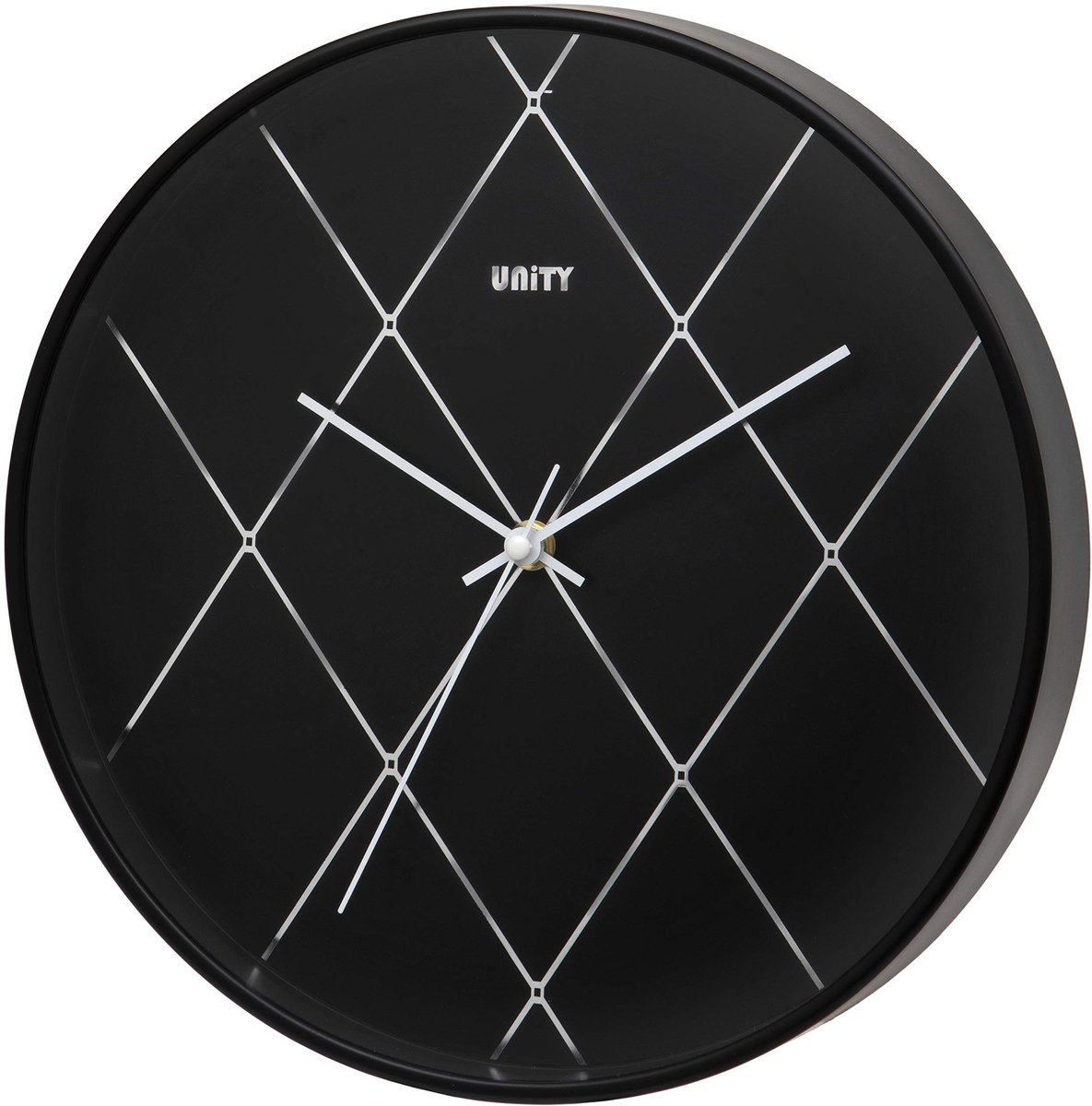 Omgoods - Unity Wandklok met Diamant Effect - Zwart, Stil 30 cm