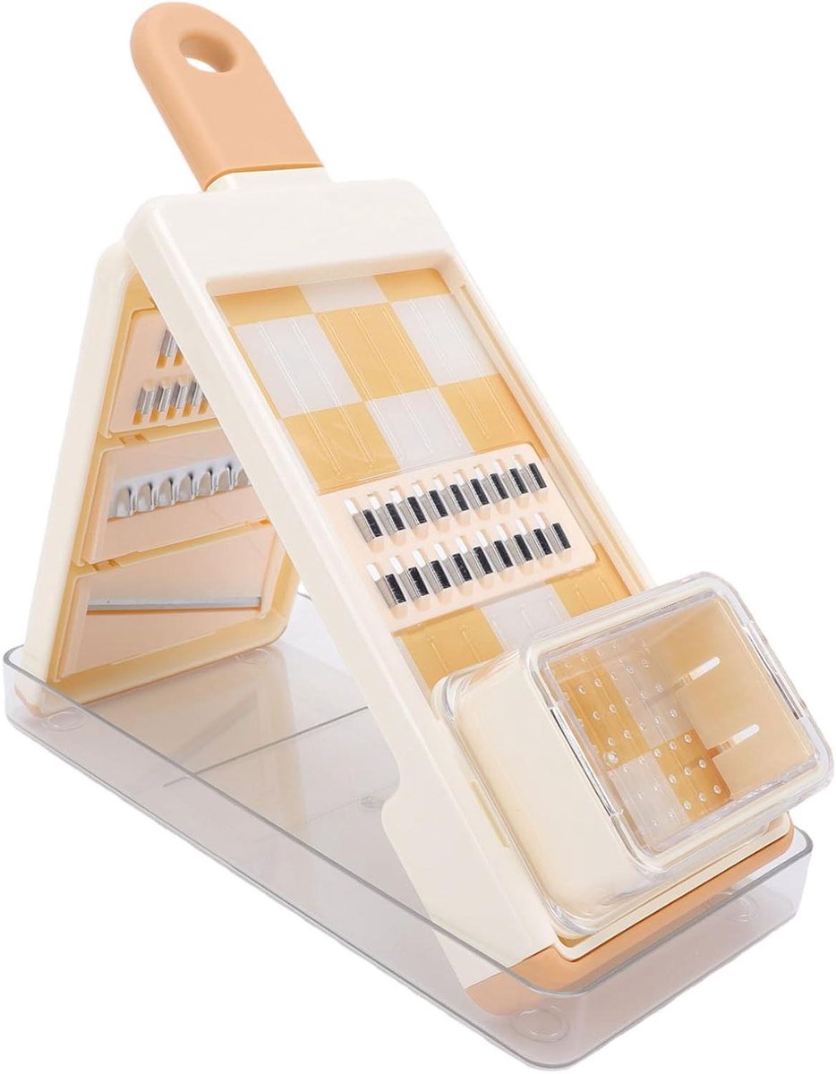 Groentehakker 4-in-1 - Keukenmachine Multisnijder - Maaltijden Bereiden - Roestvrijstalen Messen - 31 x 13 x 6.8 cm - Wit
