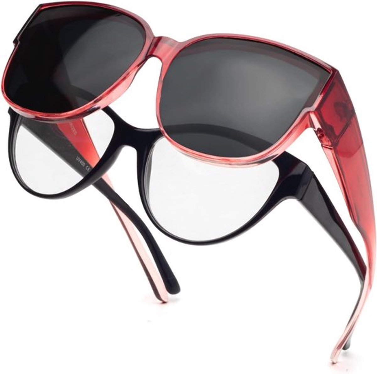 Gepolariseerde overzet zonnebril voor dames - UV-bescherming en ultralichte clip-on zonnebril voor brildragers