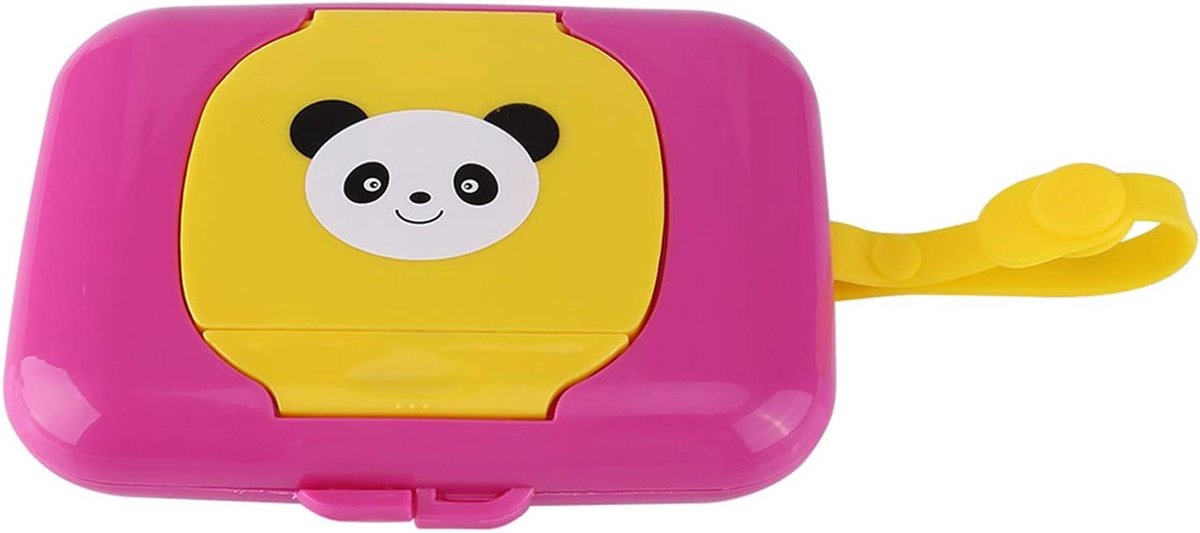 Babydoekjes Doos - Vochtig Doekjes Houder - Onderweg Hygiëne - Draagbare Siliconen Lus - 16.4 x 11.7 cm - Roze