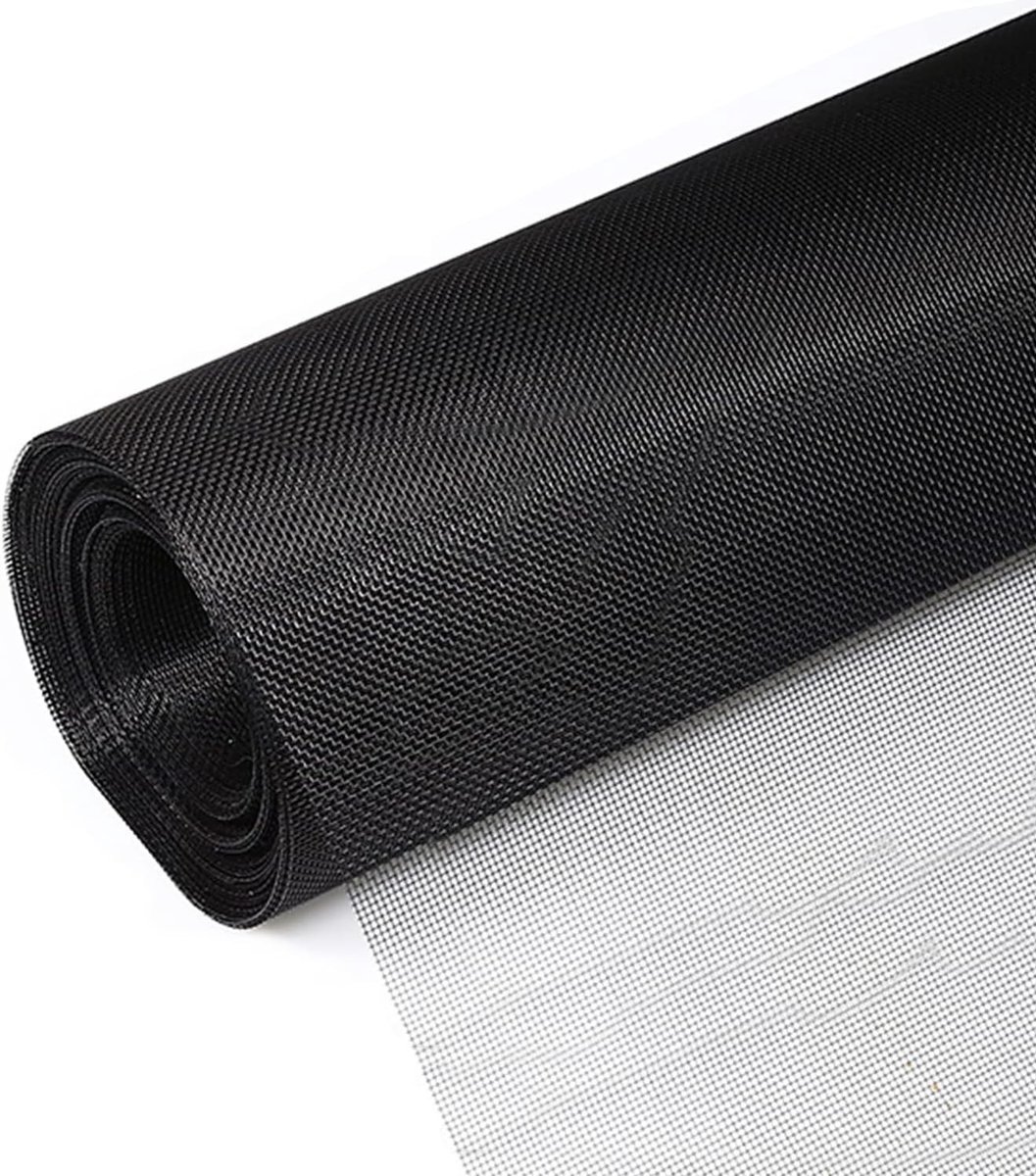 Vliegengaas Rol Glasvezel 120 x 250 cm Zwart - Op Maat Knipbaar Vervangnet voor Ramen en Deuren