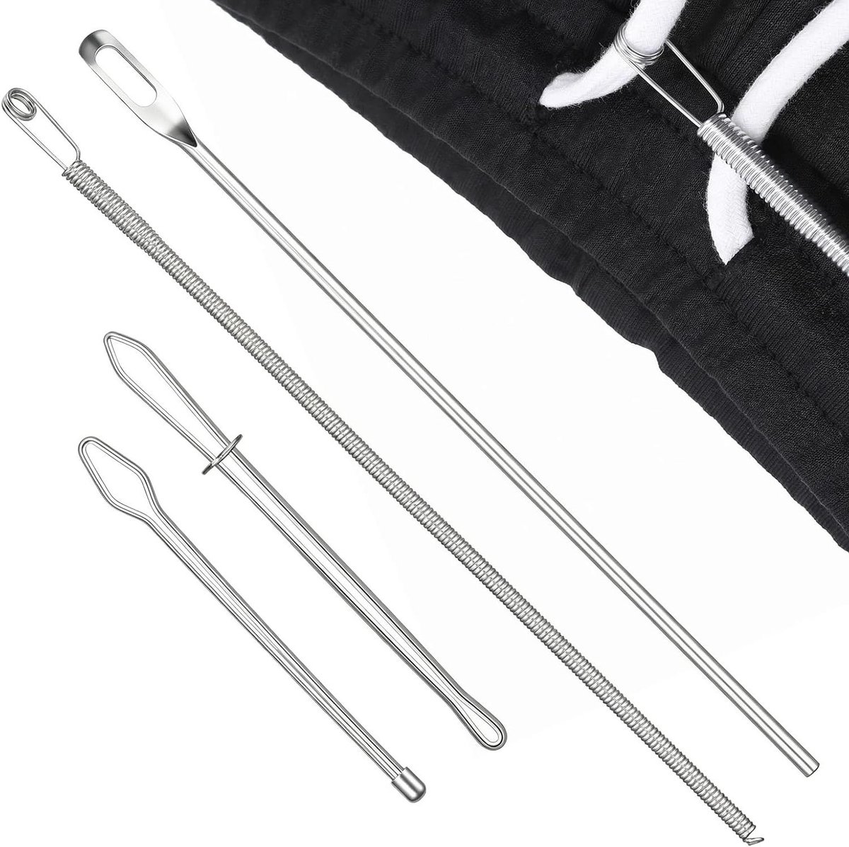 Trekkoord Threader Set - Naaigereedschap Lusvormer - Kleding Repareren - Veelzijdige Stijlen - 8 stuks - Zilver