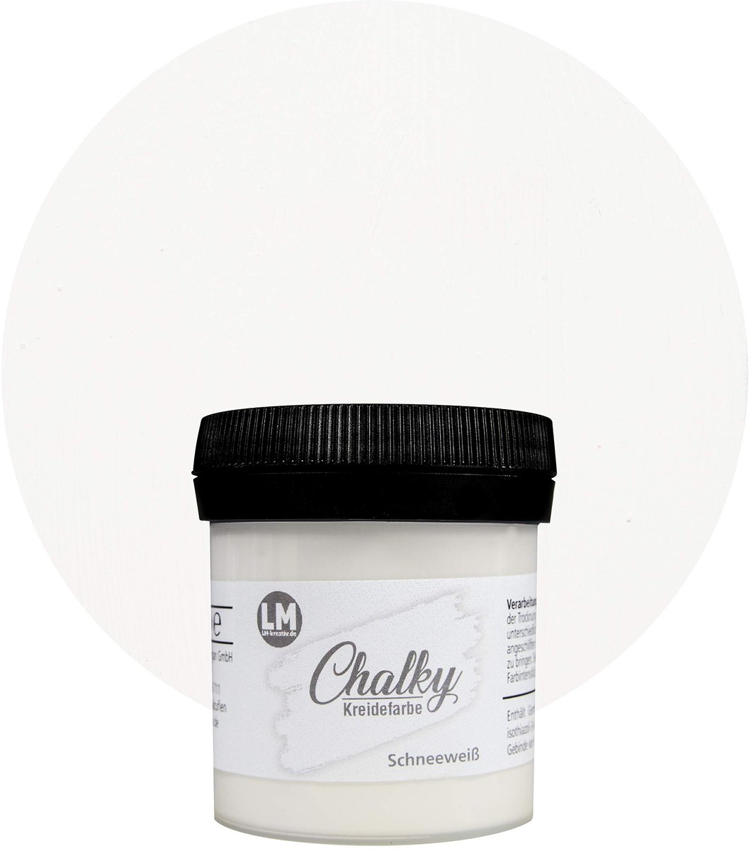 LM-Kreativ Chalky Chalk Paint - krijtverf - 100 ml - Snow White - mat - op waterbasis