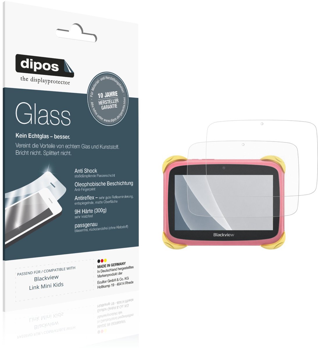 dipos – 2x Matte Pantserfolie geschikt voor Blackview Link Mini Kids | 9H Screenprotector