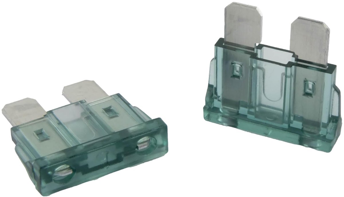 Platte zekering zwart; autozekering 19 mm 32 V/DC caravan boot