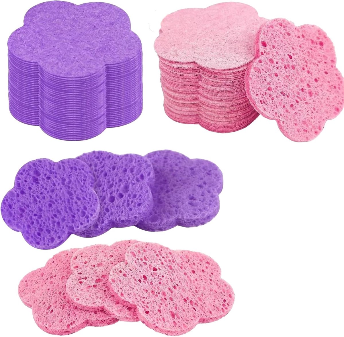 gezichtssponzen, peelingspons, make-upspons, herbruikbare spons, spons voor gezichtsreiniging, peeling, schoonheidsspecialist, make-up verwijdering, Must Haves Clean (kleurrijk 1)