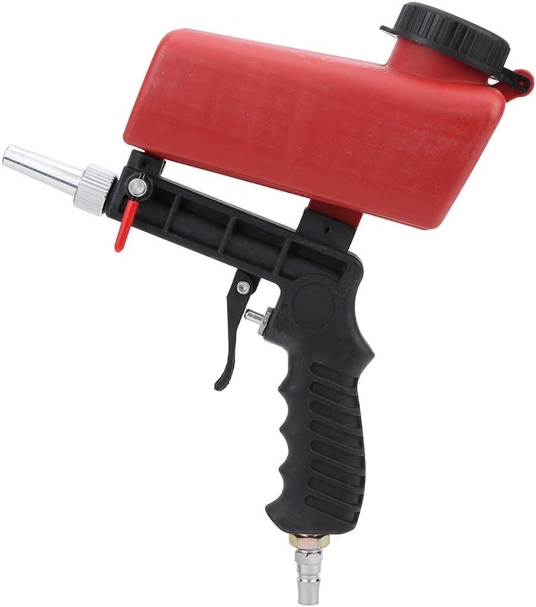 Zandstraalpistool, Handheld Luchtzandstraalpistool met Dikker Mondstuk, 90PSI, Draagbare Zandstraalpolijstmachine, Zandstraalmachine voor Verneveling Ontbramen van Koolstof
