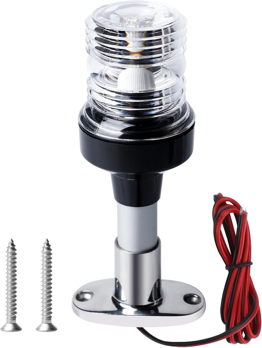 ankerlicht boot, 12V-24V navigatielampje, signaallamp voor zeilen, verstelbaar roostervrij stalen accessoires voor jachtboten, kleine boten