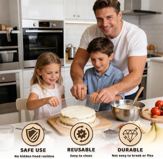 Spatels, taartschraper, 2-in-1 zijschraper, taartdecoratie, kam, voor verschillende vormen van kam, taartranden, voor glazuur, mousse, taartdecoratie, keuken, bakken, doe-het-zelf — afbeelding 3