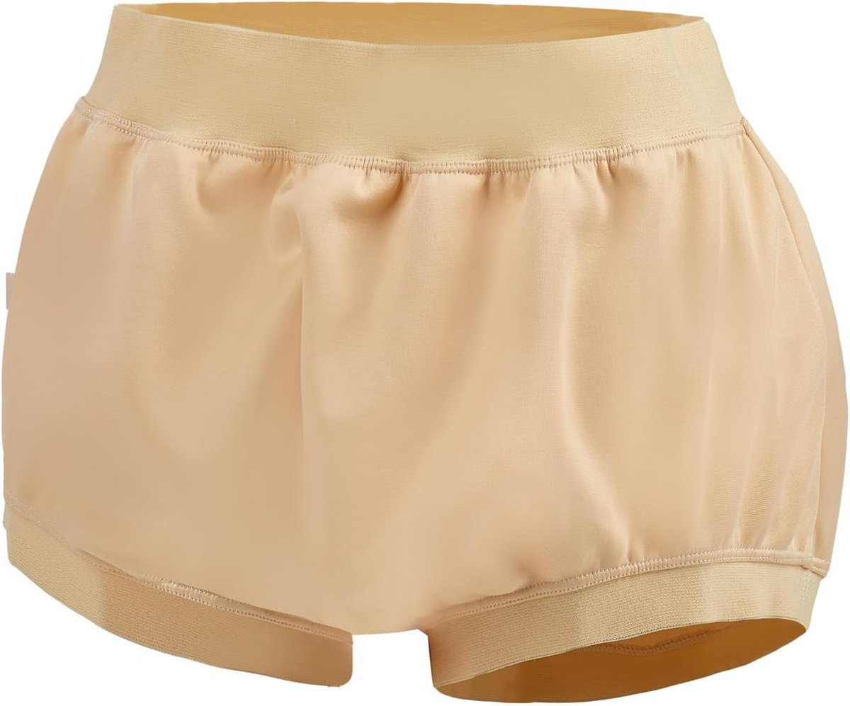 luierbroek waterdicht, herbruikbare incontinentie plastic broek ondergoed, hoge taille lekvrij absorberende rubberen luiers, beige, S