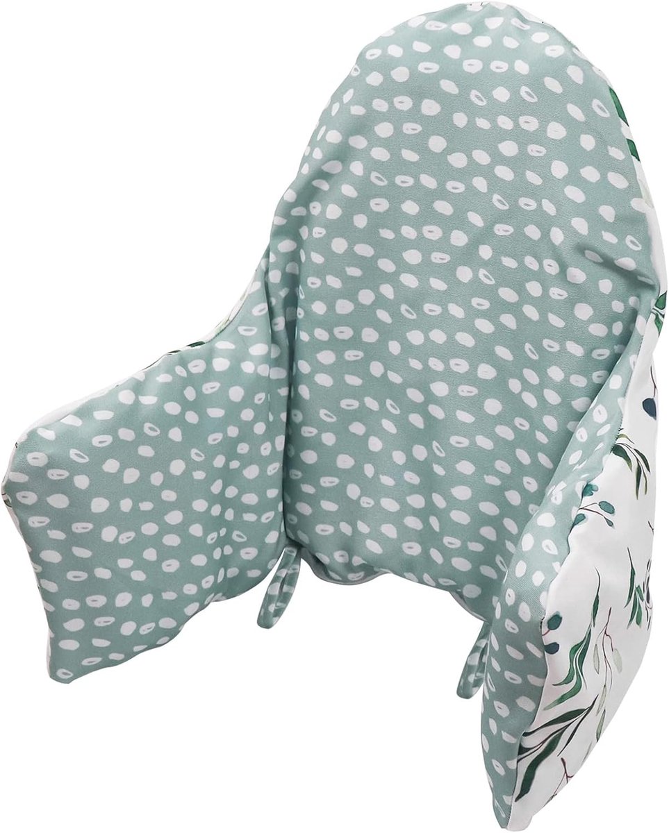 Kussen voor kinderstoel, geïntegreerd opblaasbaar kussen, zacht en comfortabel, voor comfortabeler zitten (groene bladeren)